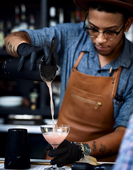 Bartender mixing a drink